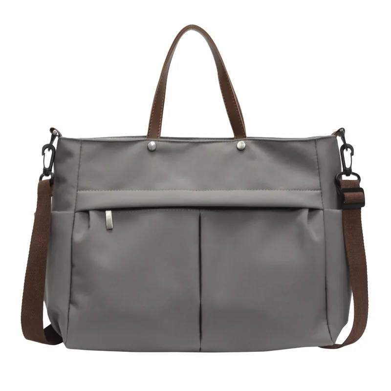 Nylon Shoulder Cross-border Lady Crossbody Portable Popular Tote Bag - Gray