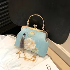 All-matching Embroidered Fashion Personality Women Bag - Blue - View 1