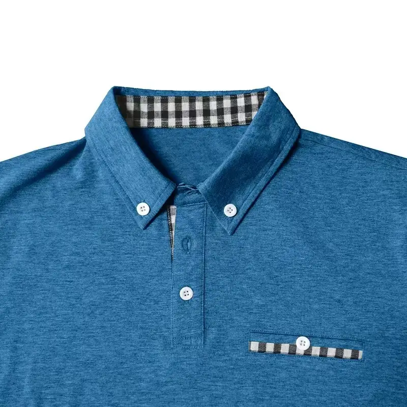 European And American Style Men's Clothing Plaid Short-sleeved Top