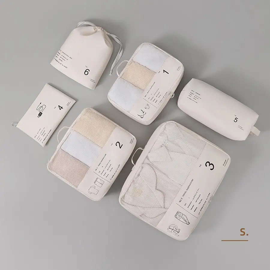 6-Piece Zippered Portable Travel Organizer Set