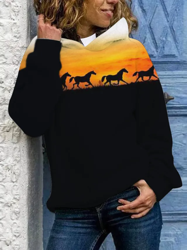 New Animal Print Hooded Women's Sweater Shk9N2209116 2Xl - Shop at LoveMi