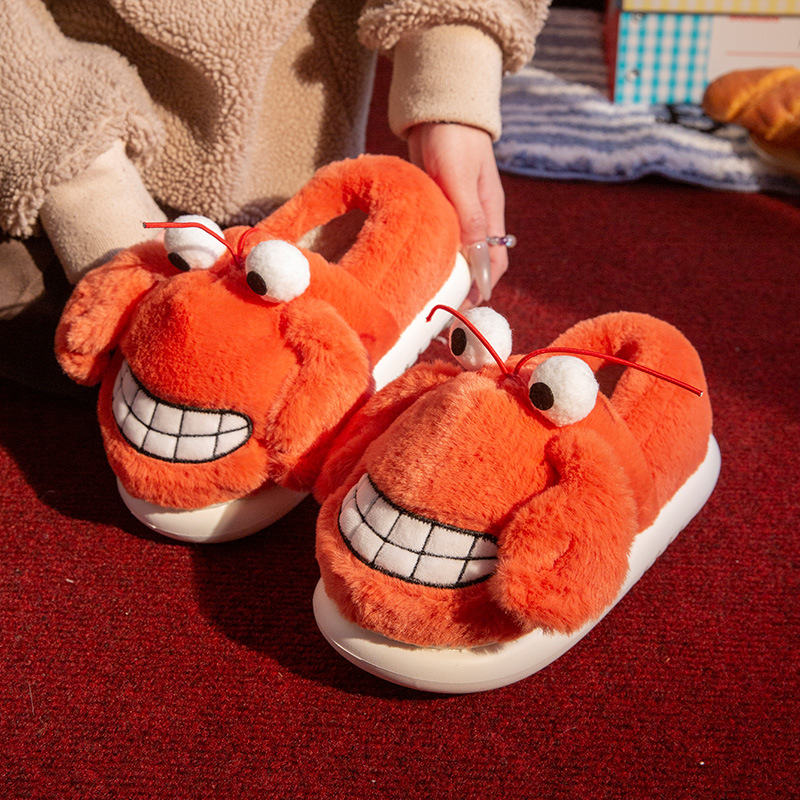 Cute Crab Cotton Slippers Womens Style With A Covered Heel