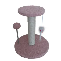 Scratching Pole Masher Vertical Non-chip Cat Climbing Frame - Teddy Plush Pink - View 1