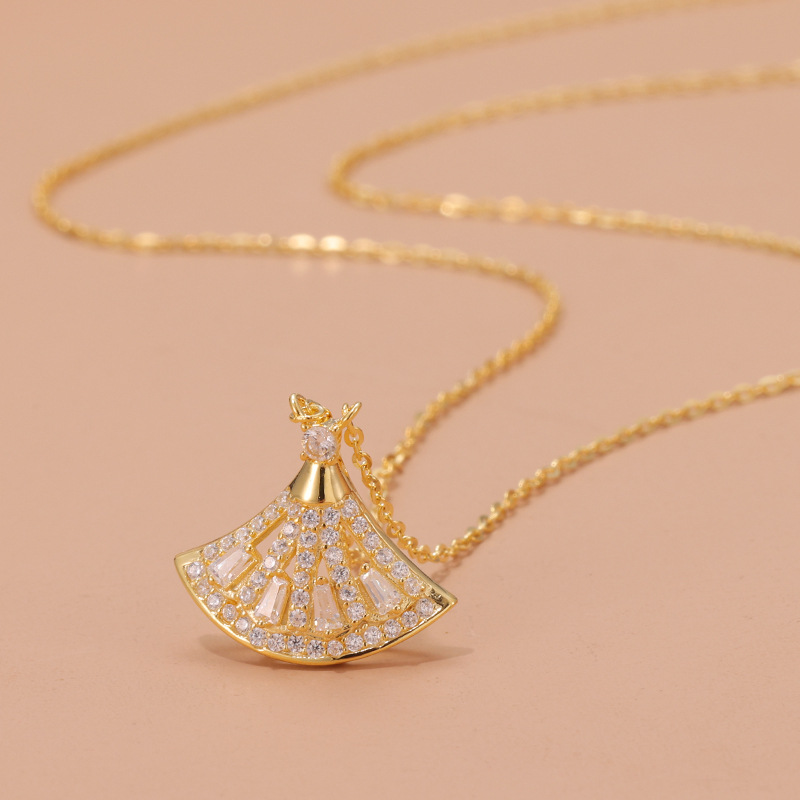 925 Sterling Silver Skirt Necklace Female Summer Light Luxury Minority Design Clavicle Chain