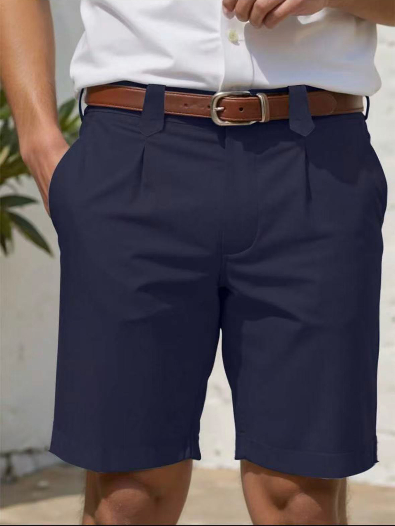 Business-Casual Slim-Fit Straight-Leg Shorts For Men 3