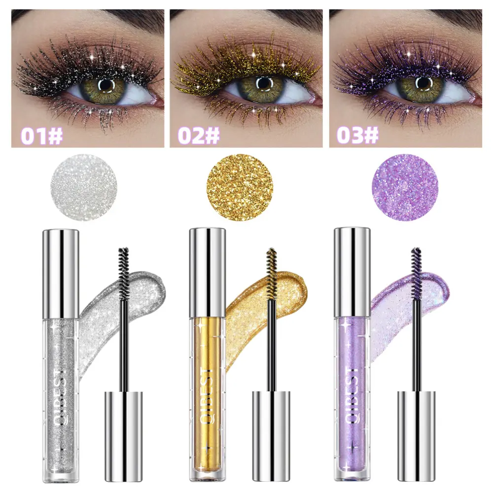 Violet Glitter Lash Mascara Diamond Thick Shiny Eyelash Curling