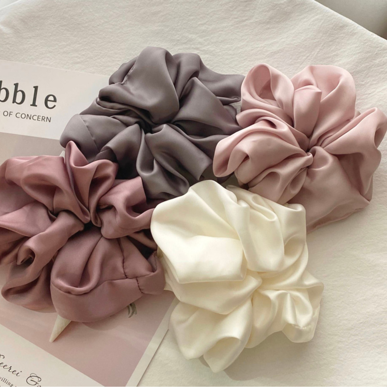 Title 2, Simple Female Fashion Personality Satin Hair Ri...