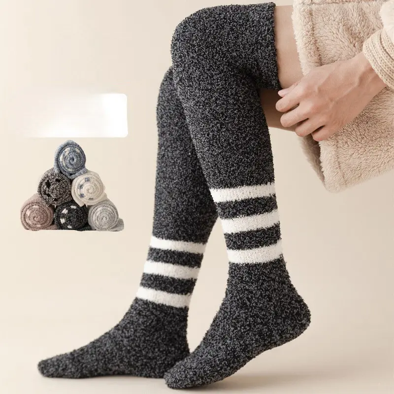 Coral Fleece Socks Men's Knee High Plush