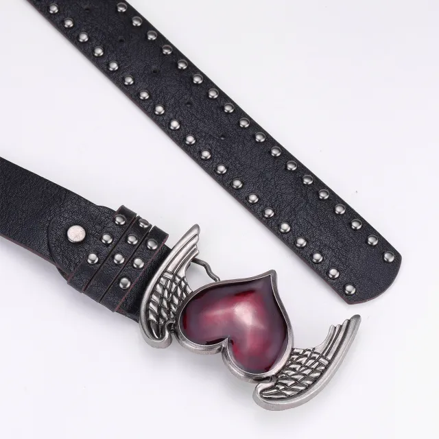 Fashion Personality Heart Wings Belt Ladies Black - Shop at LoveMi