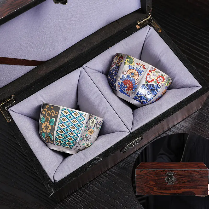 Japanese Enamel Color Silver Plated Tea Cup Ceramic Cup Master Cup Tea Cup Jianzhan Kung Fu Tea Set