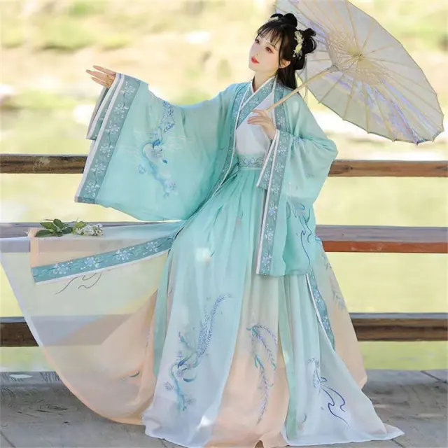Waist fitting Cross collar Ruqun Super Fairy Adult Daily Spring And Summer Students Qingfeng Lining Clothing Suit - Shop at LoveMi