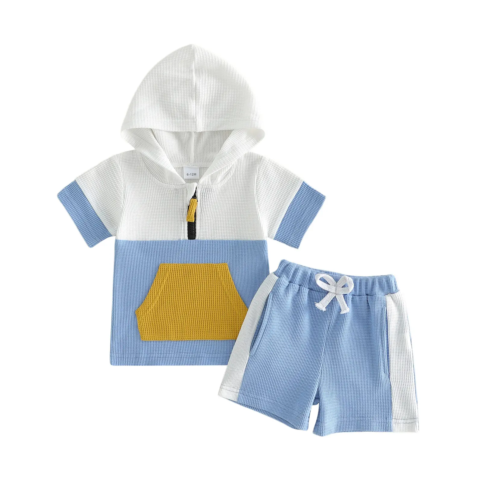Color-block Casual Hooded Set