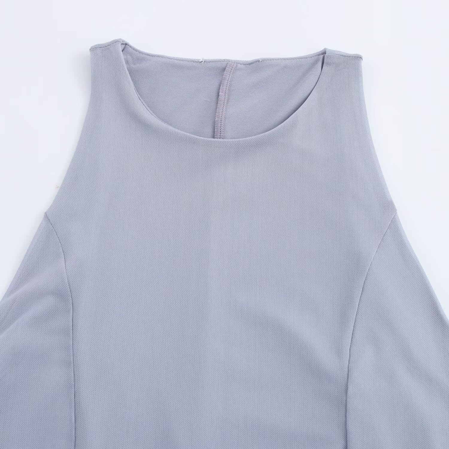 Slim Fit Wide Hem Silk Net Midi Skirt Dress