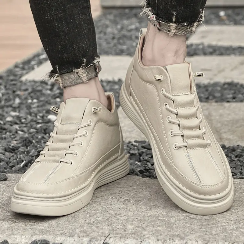 Mens Invisible Height Increasing Shoes Vintage Casual