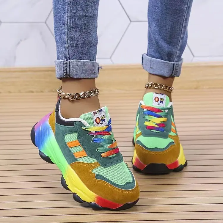 Spring and Autumn Color Dad Shoes