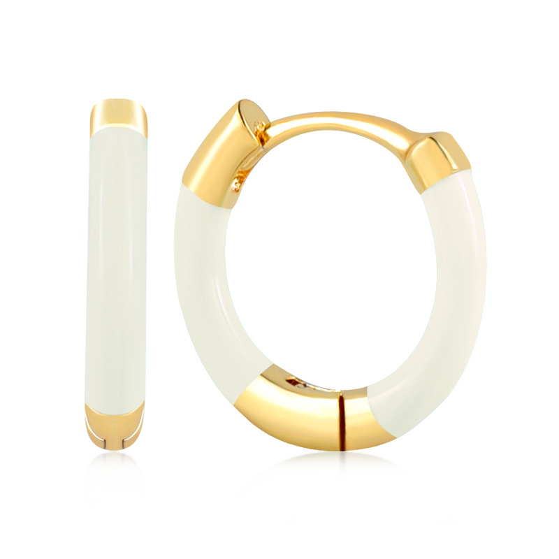 Silver Needle White Series Ear Ring Female With Hearts XINGX