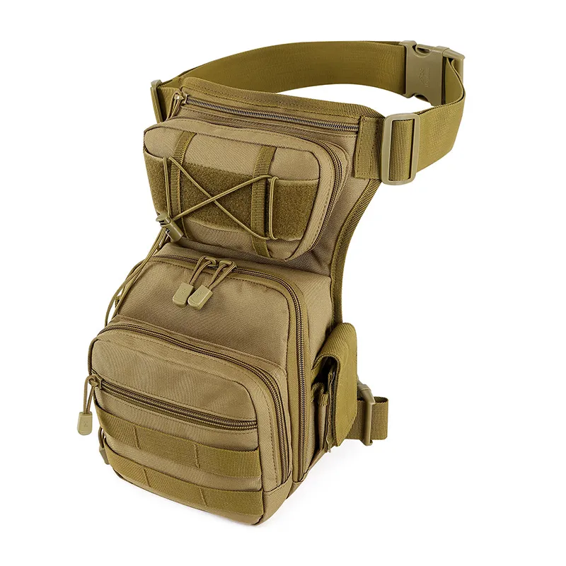 Multifunctional Mobile Waist Bag Men's Outdoor Tactics Leg Bag - Khaki