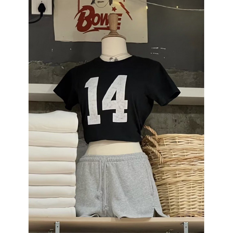 Retro Printed T-shirt Short Loose Short Sleeve Top