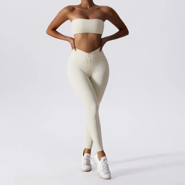 Basic Sports Nude Feel Skinny Yoga Clothes Suit For Women Nude - Shop at LoveMi