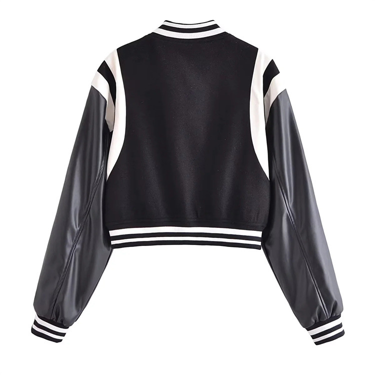 Title 2, Baseball Jacke im American Retro-Stil, Wolle-PU...