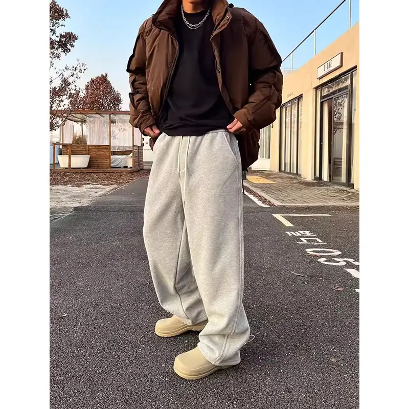 American Retro Casual Sweatpants Men's Elastic Waist Loose