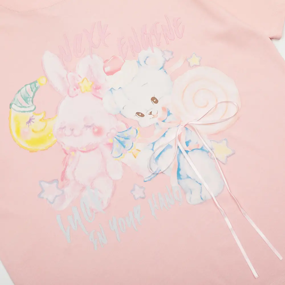 Cute Rabbit Bow Short Sleeve