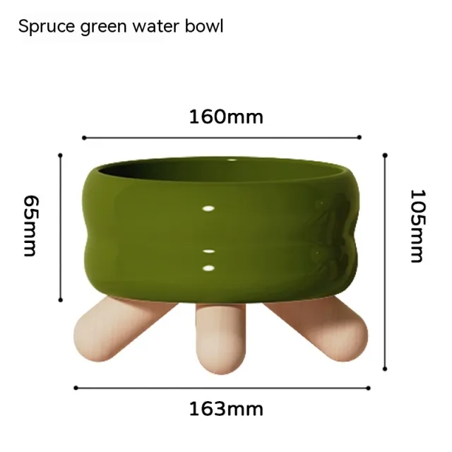Food Water Pet Ceramic Color Feeding Dogs And Cats Supplies Bowl Spruce Green Water Bowl - Shop at LoveMi