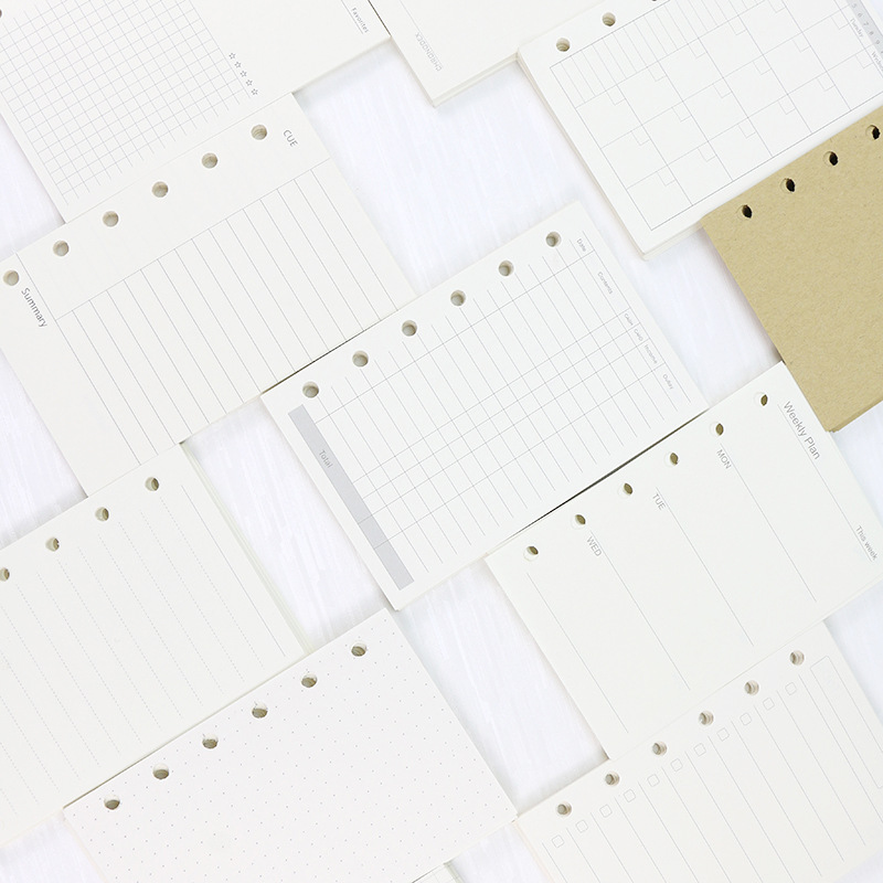 A5 Ivory White Lined Grid Notebook Refill 8
