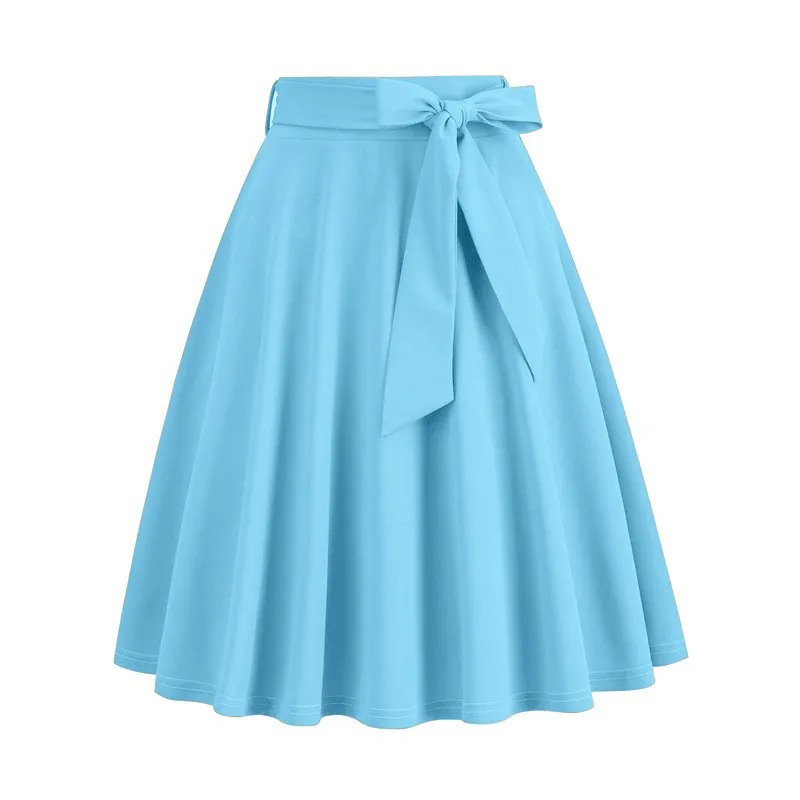 Women's Fashion European And American Style Plaid Skirt - Blue