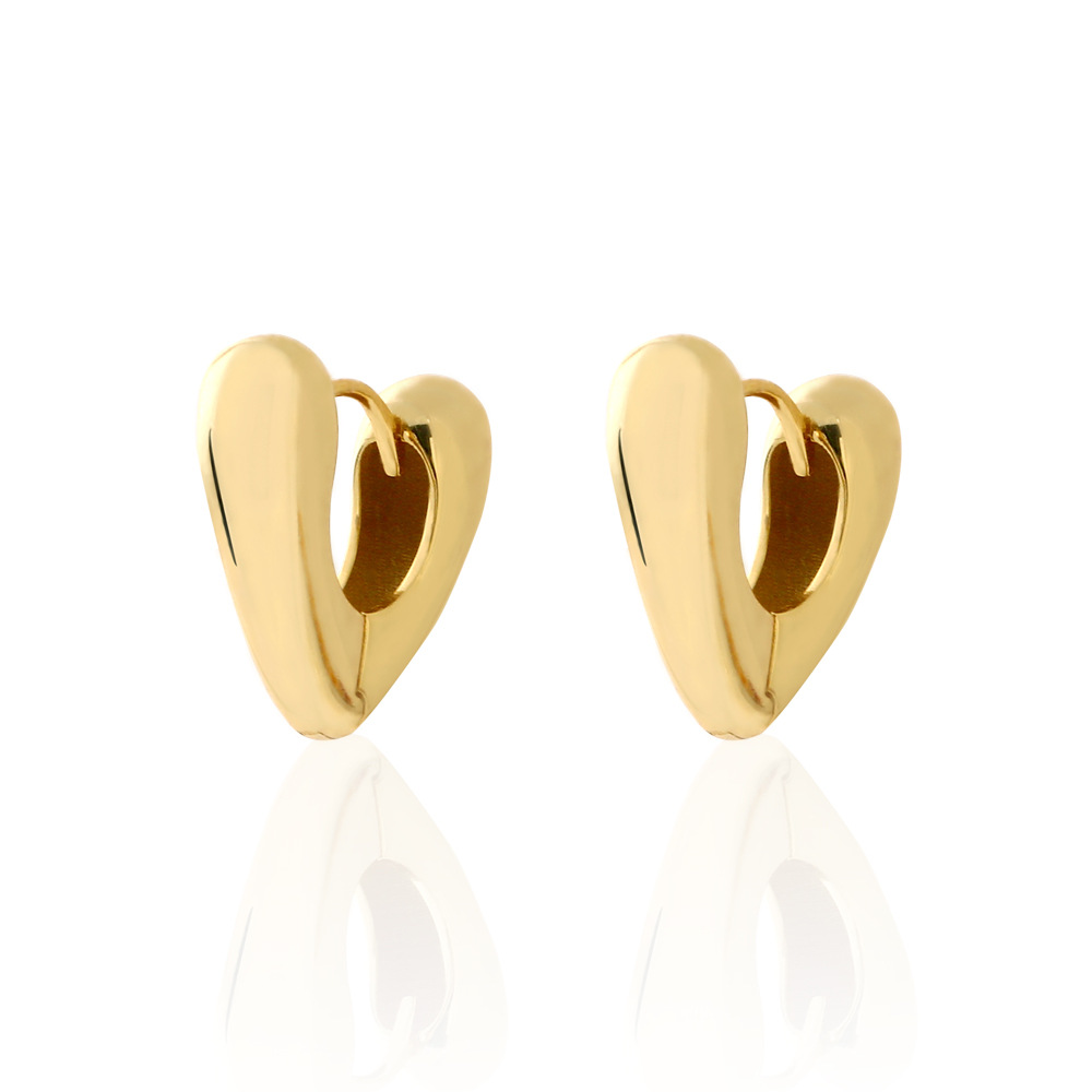 Silver Love Glossy And Simple Earrings For Women