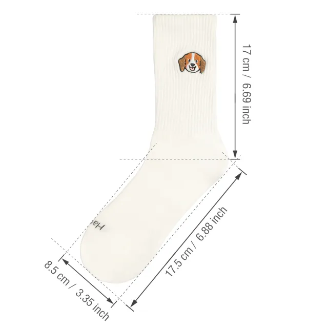 Socks Tube Socks Student White Stockings Four Seasons White Beagle Dogs Socks - Shop at LoveMi