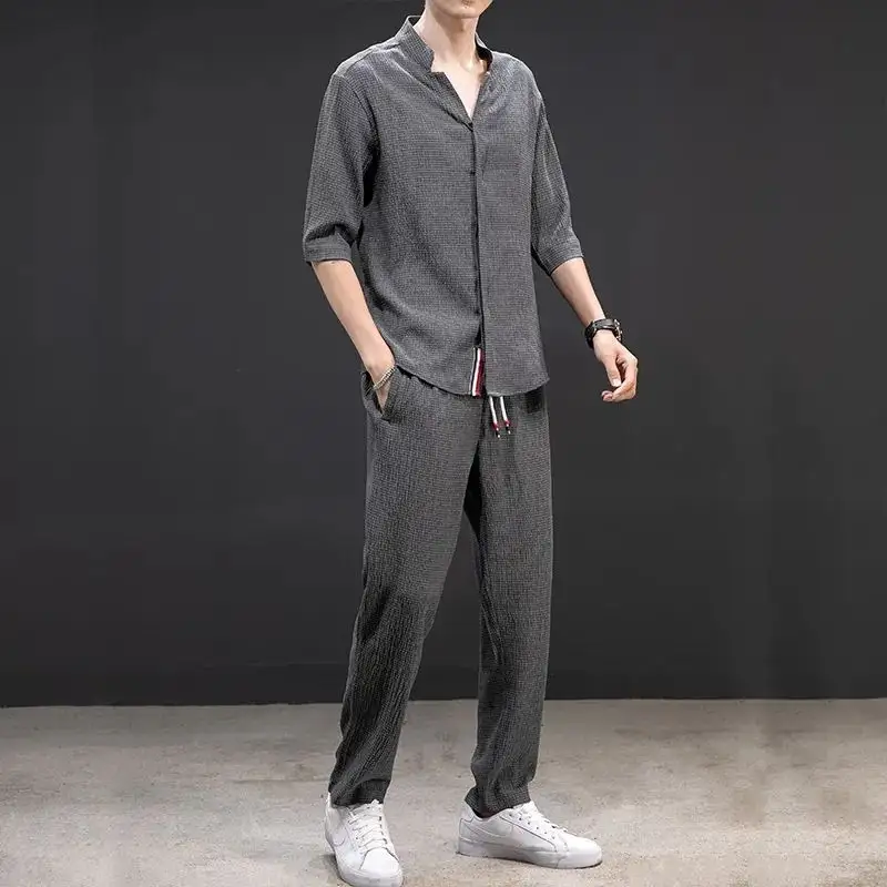Mens Linen Casual Lightweight Suit