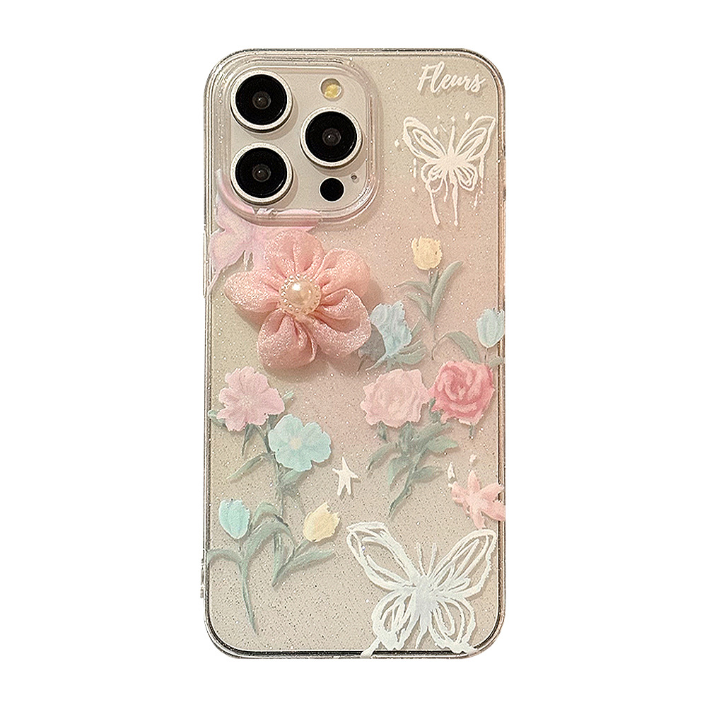 3D Rose Flower Oil Painting Phone Case