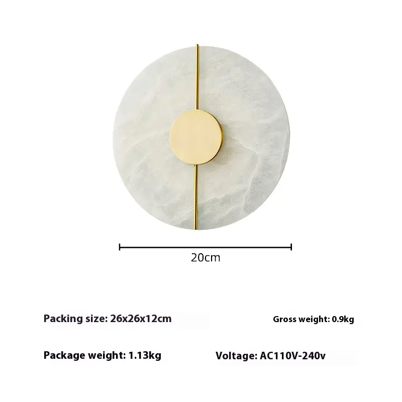 Nordic Style Bedroom Bedside Marble Wall Lamp