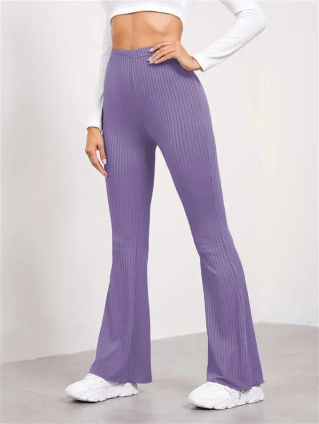 Horn High Waist Yoga Pants Sports Trousers Violet - Shop at LoveMi