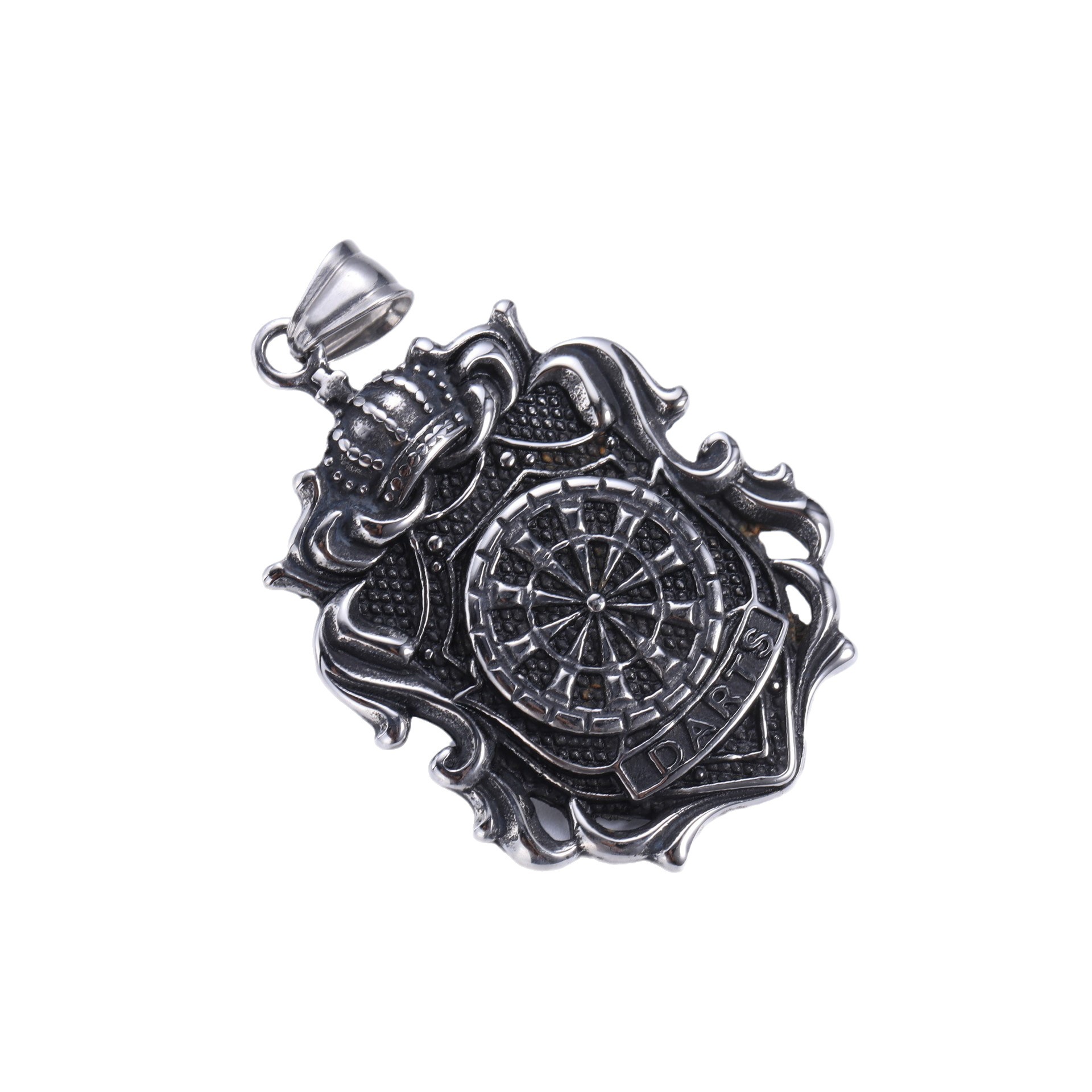 Hip Hop Crook Punk Stainless Steel Crown Token Titanium Steel Pendant Chain Fashion Brand Necklace For Men Ornament