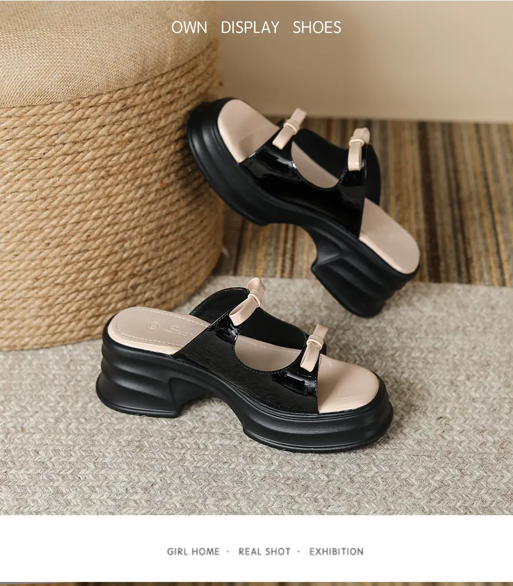 Women's Summer Muffin Wedge Open Toe Half Slippers