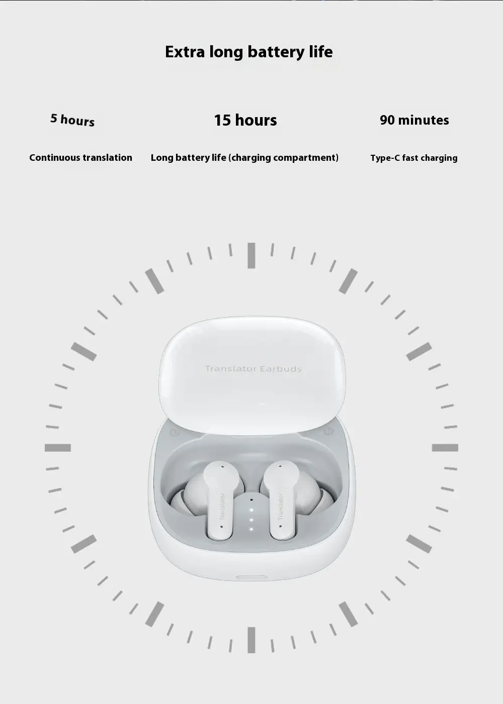 M3 Smart Bluetooth Translation Headphones Supports 144 Languages