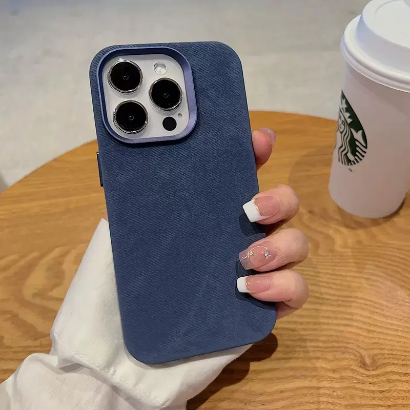 Flannel Magnetic Suction Leather Drop-resistant Phone Case