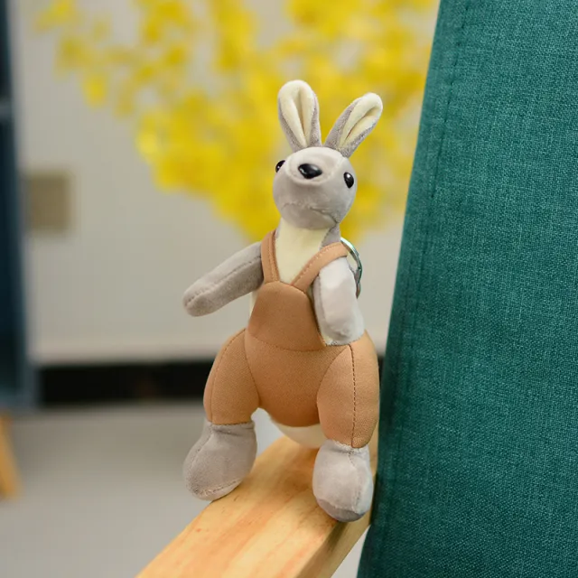 Cartoon Cute Strap Kangaroo Plush Pendant Little Doll Brown - Shop at LoveMi