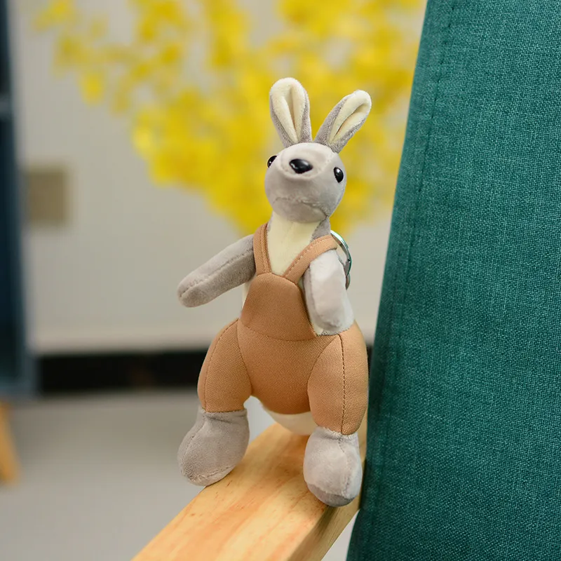 Cartoon Cute Strap Kangaroo Plush Pendant Little Doll - Brown