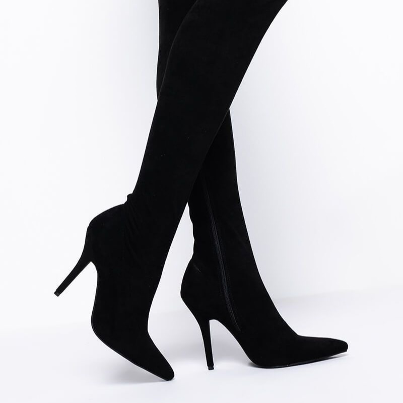 Suede Over-the-Knee Boots, picture 2 of 7