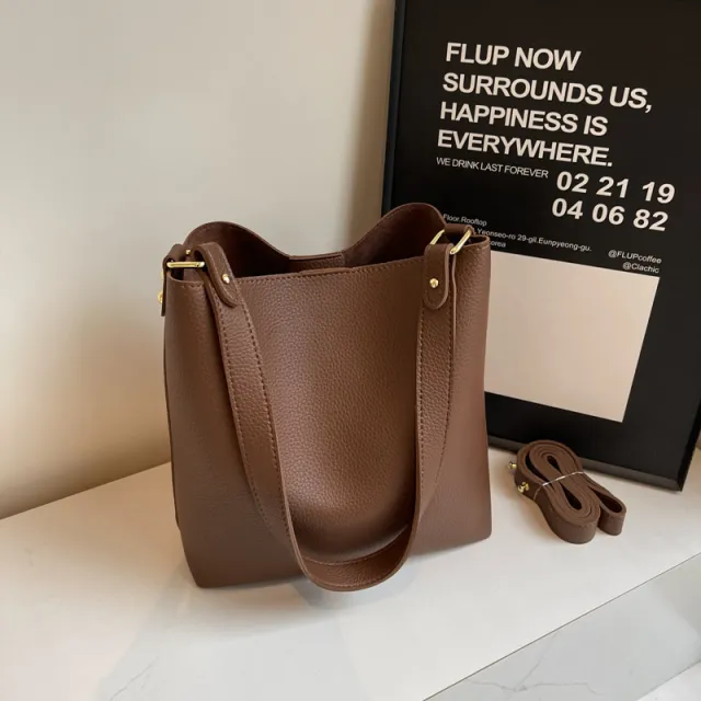 Women's Large Capacity Crossbody Bucket Bag Coffee - Shop at LoveMi