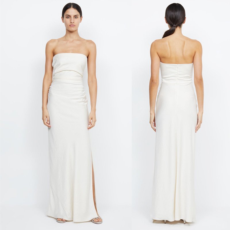 Satin Bridesmaid White High-grade Dress