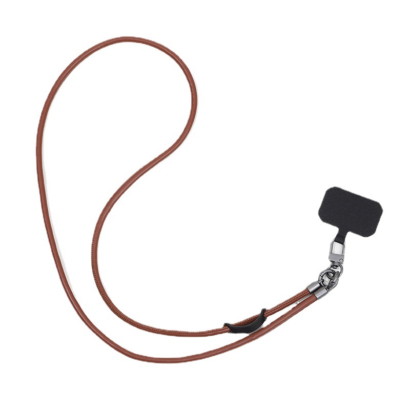 Leather Mobile Phone Lanyard Anti-lost Crossbody Back Halter Strong Durable Strap Rope