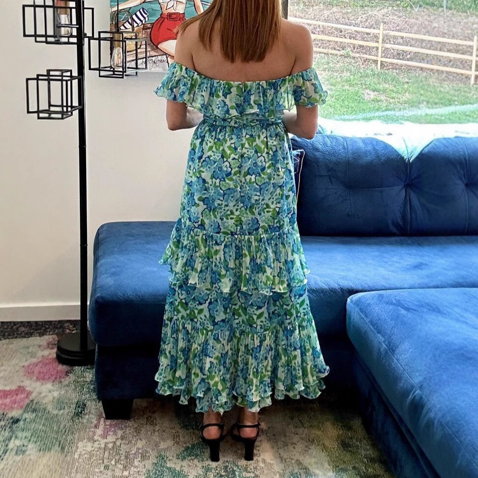 Chiffon Off-Shoulder Long Dress