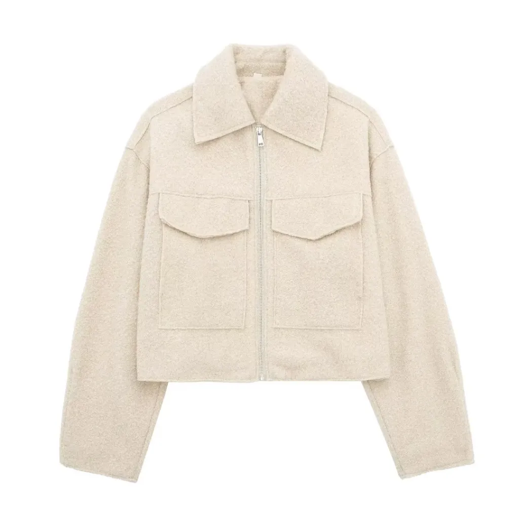 New Women's Fashion Short Jacket - Beige