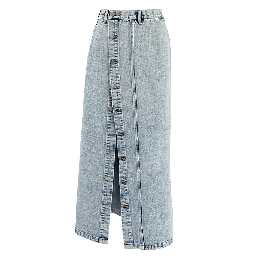 Retro Design Denim Skirt For Women - Blue