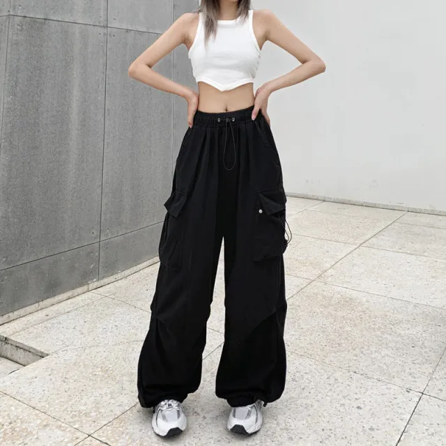 Ultra thin Wide leg Design Ankle tied Dancing Trousers Summer Black - Shop at LoveMi
