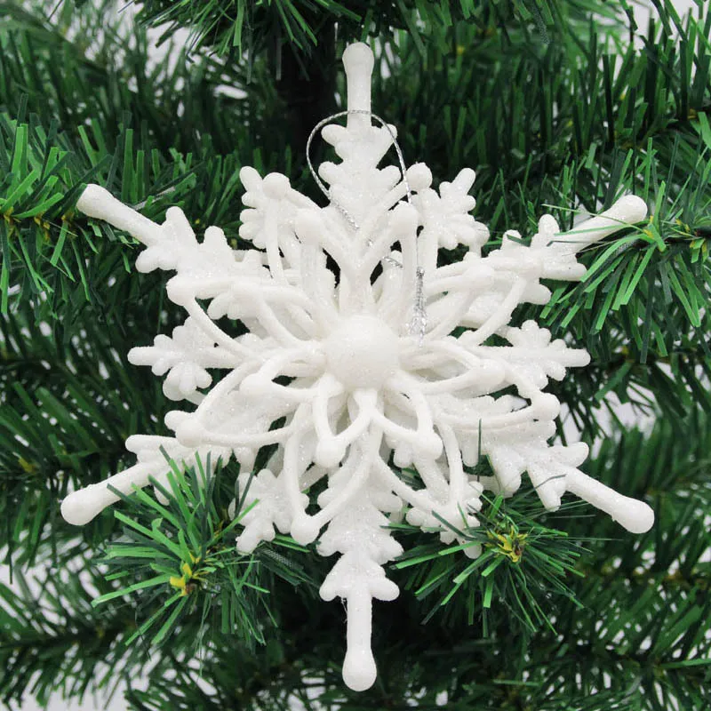 Christmas Snowflake Ornaments 3D Ice White Snowflakes Christmas DIY Crafts Hanging Pendants Xmas Tree Decorations New Year Christmas Tree Pendant – image 6